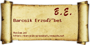 Barcsik Erzsébet névjegykártya