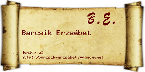 Barcsik Erzsébet névjegykártya
