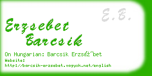 erzsebet barcsik business card